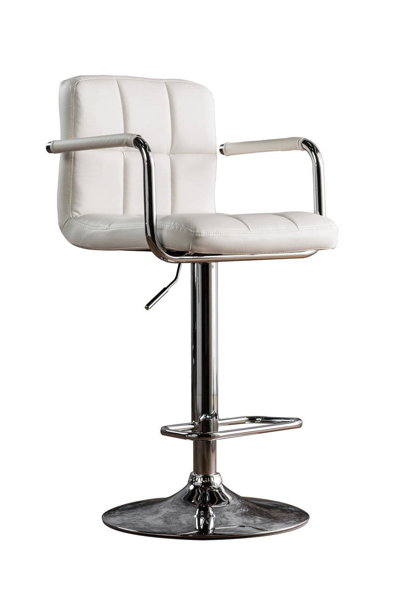 Witmer Contemporary Height Adjustable Bar Stool in White