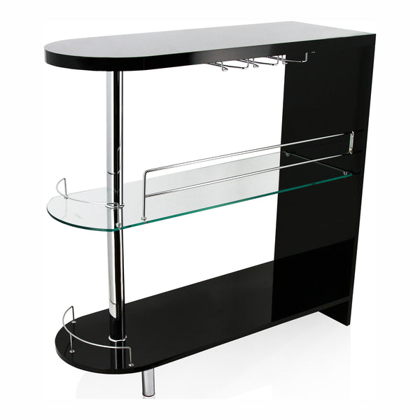 Morton Contemporary 2-Shelf Mini Server in Black