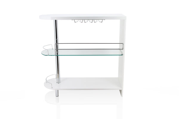 Morton Contemporary 2-Shelf Mini Server in White