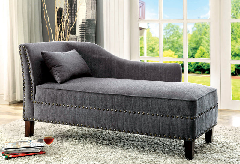 Jack Contemporary Upholstered Chaise in Gray