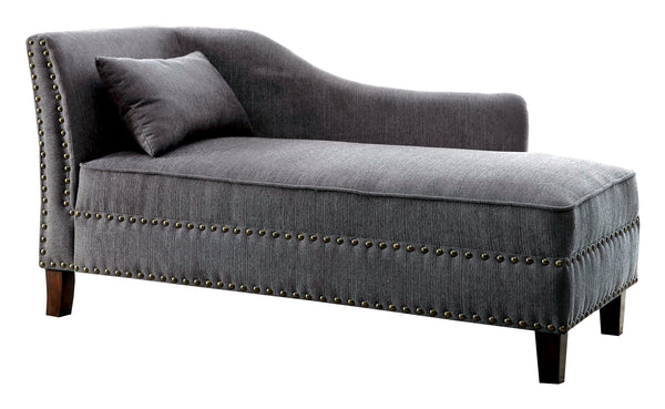 Jack Contemporary Upholstered Chaise in Gray