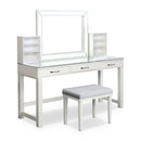 Wreston 3-Piece Vanity Set in Glossy White