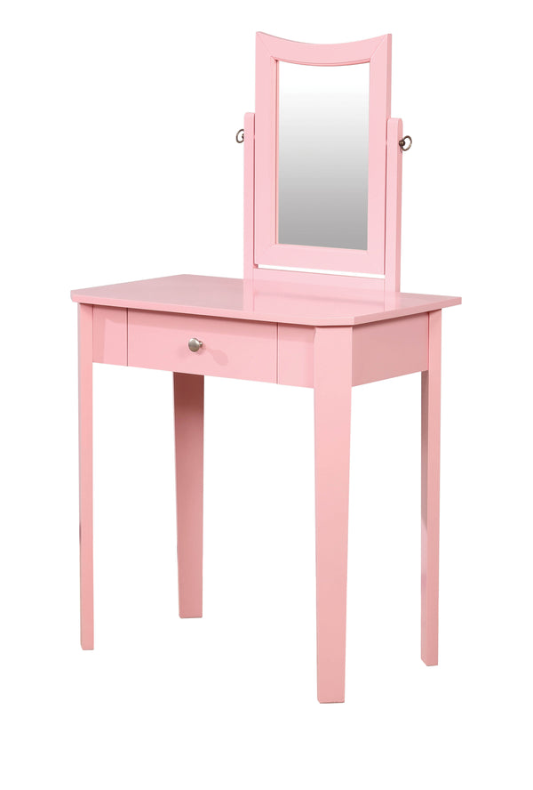 Joyce Contemporary Solid Wood Vanity Set in Pink