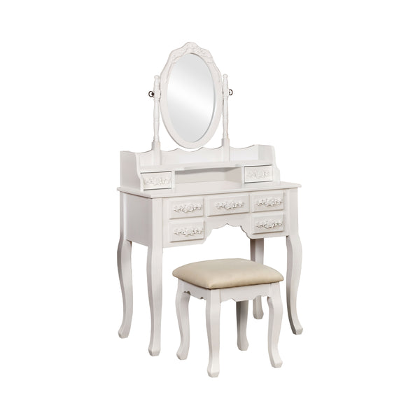 Cambriah Traditional Wood Vanity Set in White