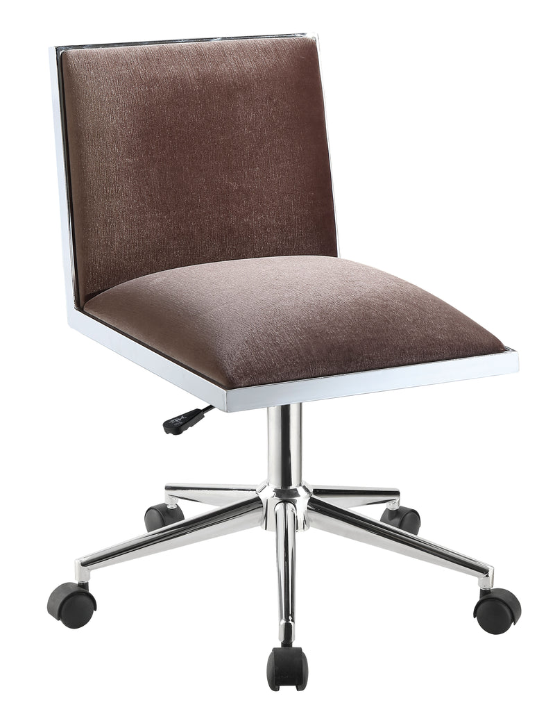 Woodbury Contemporary Wood Height-Adjustable Office Chair in Brown