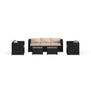 Dalton Contemporary 5-Piece Patio Set in Beige and Espresso