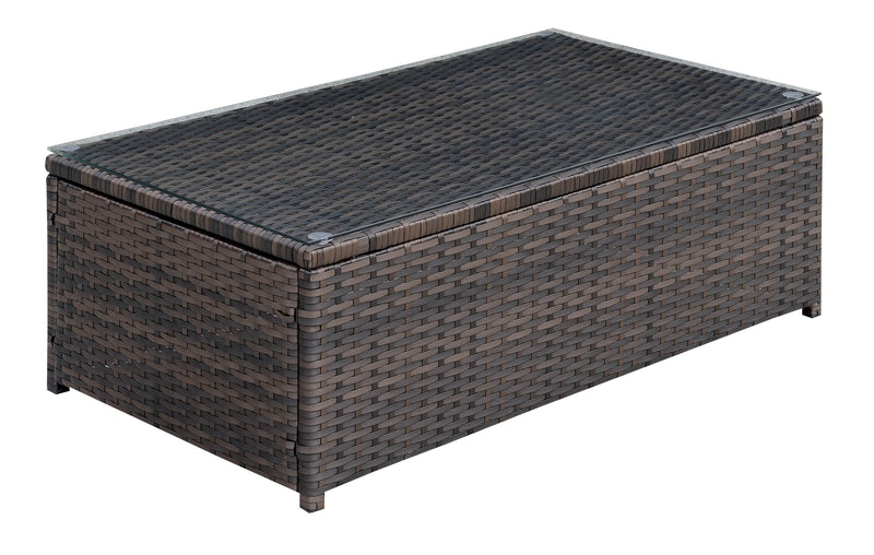 Fischer Contemporary Glass Top Patio Coffee Table
