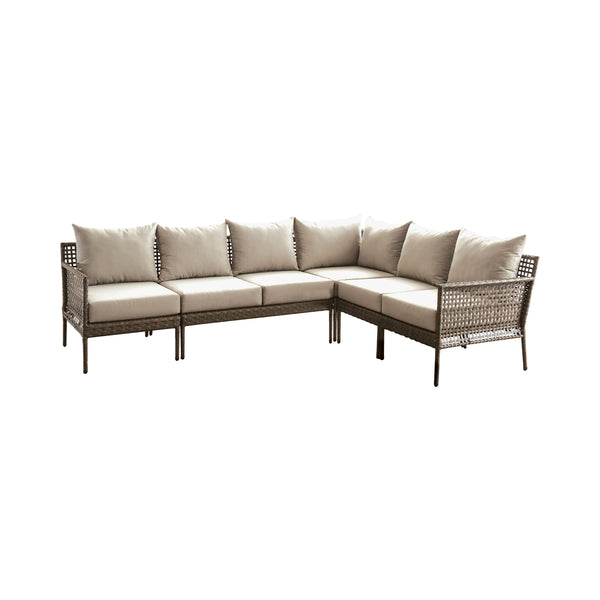 Markson Contemporary Faux Wicker Patio Sectional