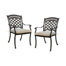 Avilla Transitional Padded Patio Arm Chairs (Set of 2)