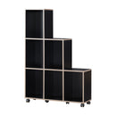 Soren Modern 6-Shelf Display Cabinet in Cappuccino