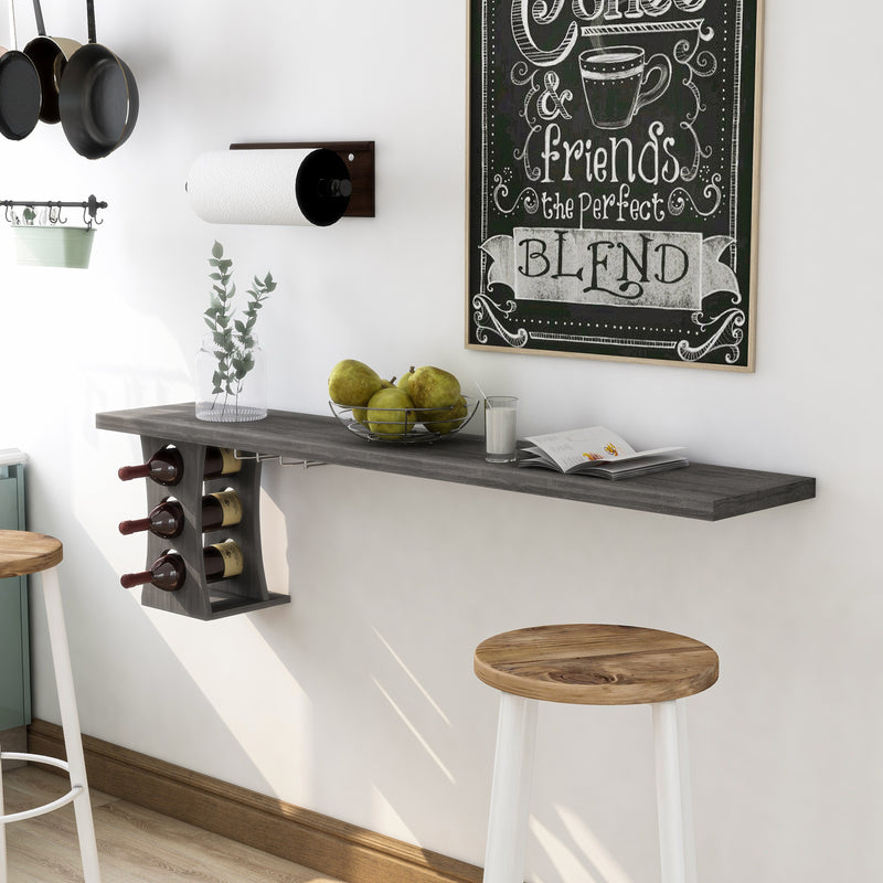 Phoyt Floating Bar Table in Distressed Gray