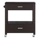 Arton 2-Drawer Kitchen Cart in Cappuccino