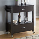 Arton 2-Drawer Kitchen Cart in Cappuccino