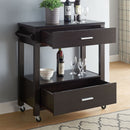 Arton 2-Drawer Kitchen Cart in Cappuccino