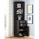 Ingol 3-Shelf Corner Bookcase in Cappuccino
