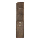 Ingol 3-Shelf Corner Bookcase in Walnut Oak
