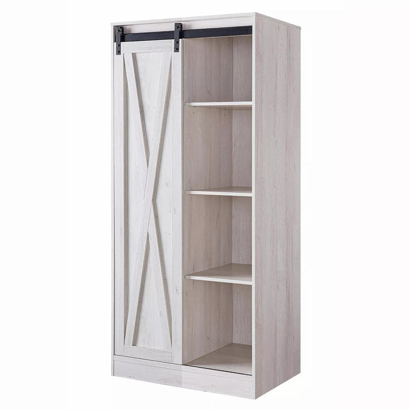 Ezzi 6-Shelf Wardrobe in White Oak