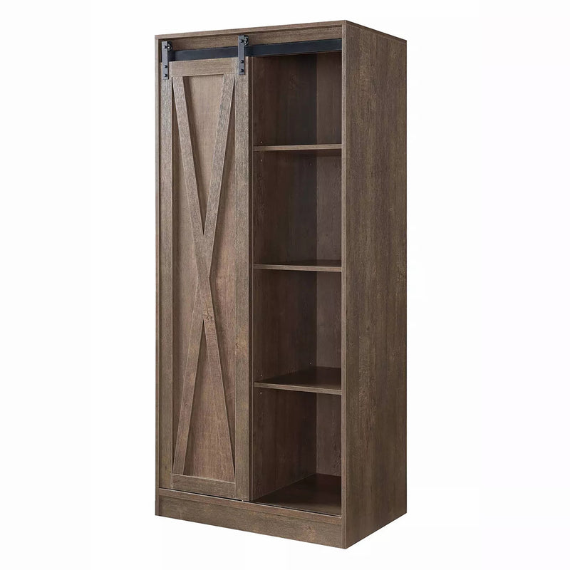 Ezzi 6-Shelf Wardrobe in Walnut Oak