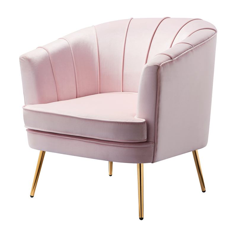 Elvie Upholstered Accent Chair in Pink