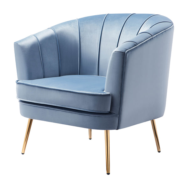 Elvie Upholstered Accent Chair in Blue