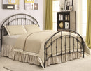 Metallic Full Size Bed With Double Arched Headboard & Footboard, Dark Bronze