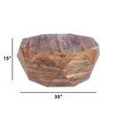 Diamond Shape Acacia Wood Coffee Table With Smooth Top, Natural Brown