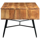 Benzara - Brown And Black Wood And Metal Coffee Table With Spacious Storage