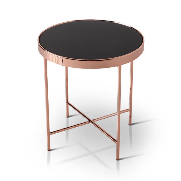 Matilda Contemporary Glass Top End Table