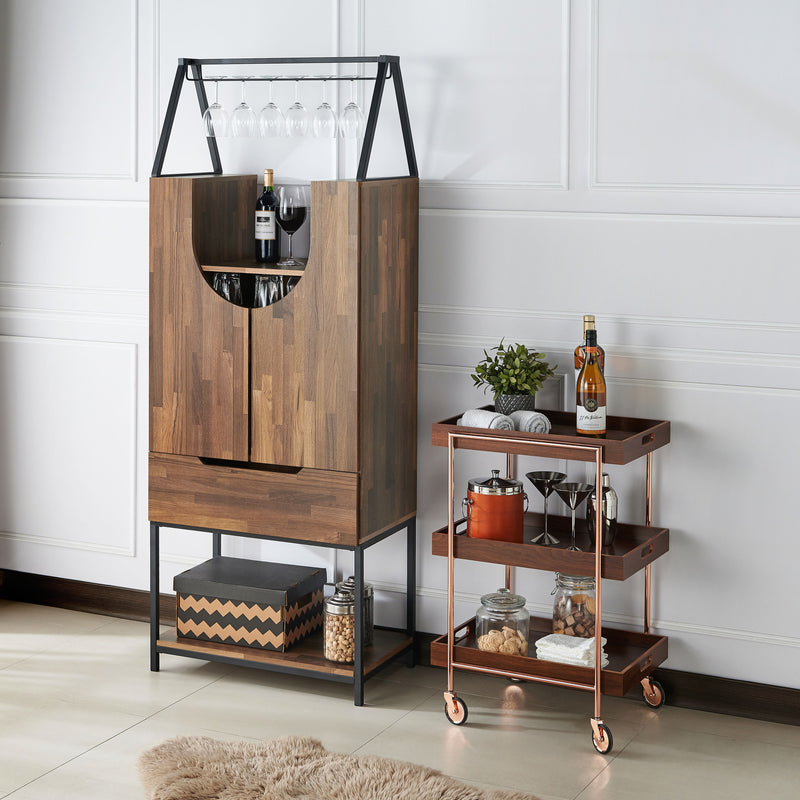Robble Multi-Storage Wine Cabinet in Light Hickory