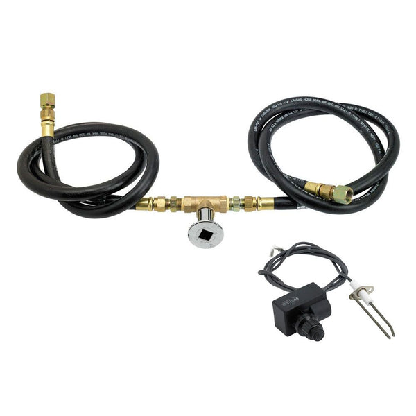 American Fire Glass Fire Pit Natural Gas Installation Kit with Chrome Key Valve