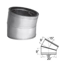 18'' DuraTech 15 Degree Stainless Steel Elbow - 18DT-E15SS
