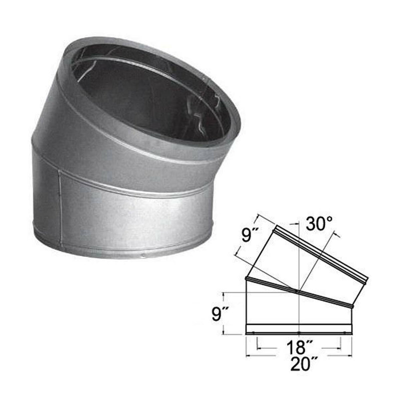 18'' DuraTech 30 Degree Stainless Steel Elbow - 18DT-E30