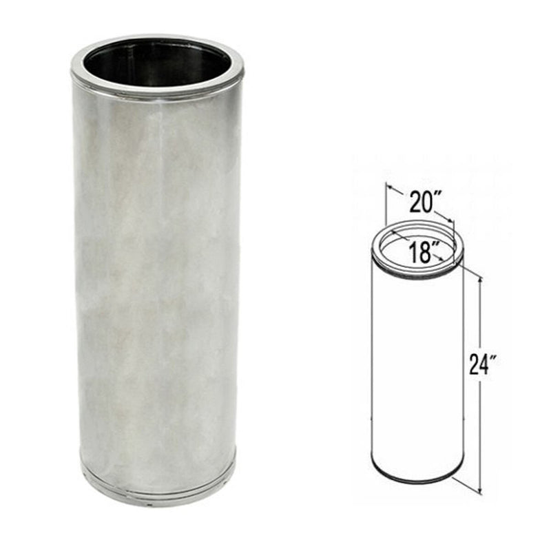 18'' x 24'' DuraTech Stainless Steel Chimney Pipe - 18DT-24SS