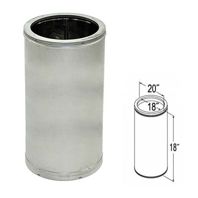 18'' x 18'' DuraTech Galvanized Chimney Pipe - 18DT-18