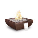 The Outdoor Plus - Avalon Hammered Copper & Stainless Steel Square Fire & Water Bowl 24"