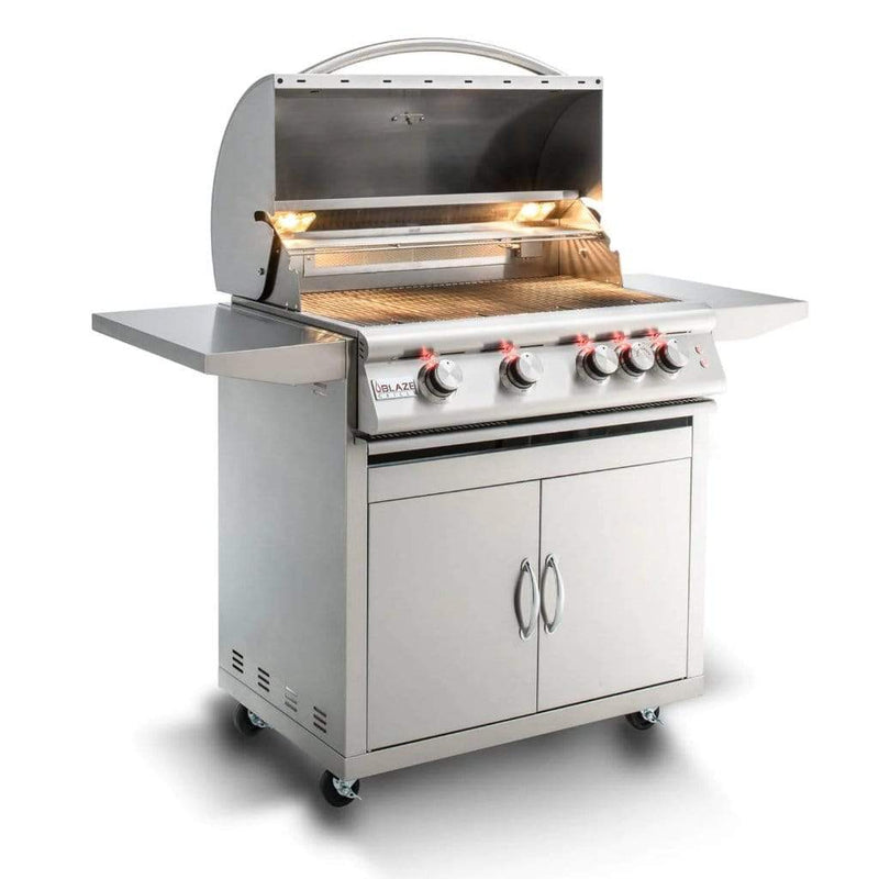 Blaze - Premium LTE Freestanding Gas Grill - 32", 4 Burners, Rear Infrared Burner, Grill Lights