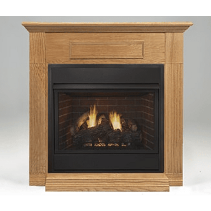 Monessen 36" Oak/Birch Surround Wall Mantel Cabinet with Hearth for Fireplaces