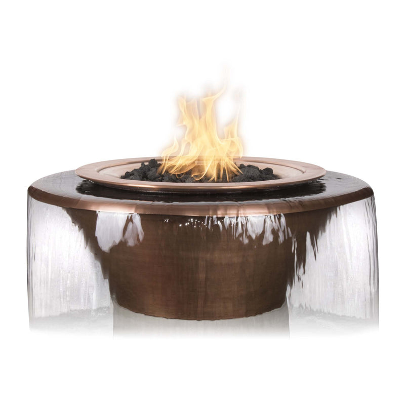 The Outdoor Plus - Cazo Hammered Copper 360° Spill Round Fire & Water Bowl 30"