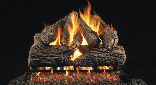 American Fyre Designs - Charred Oak(Vented)  Log Sets for Fireplaces