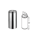 DuraVent DuraTech 5" Diameter Stainless Steel 12" Pipe Length 5DT-12SS All Fuel Chimney Pipe