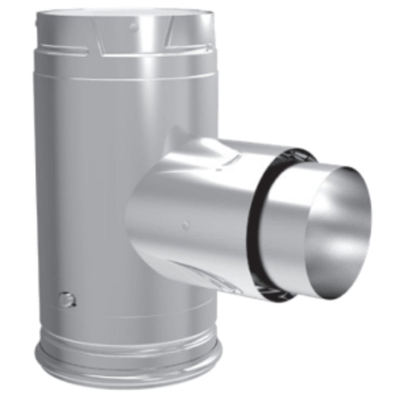 DuraVent 3"-4" Inner Diameter PelletVent Pro Adapter Tee With Clean-Out Tee Cap