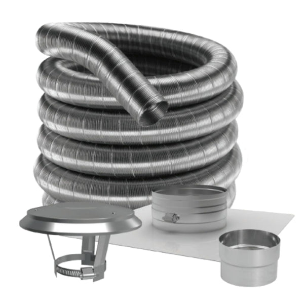 DuraVent 30' Flex Pipe Length DuraFlex 304 Stainless Steel Basic Kit