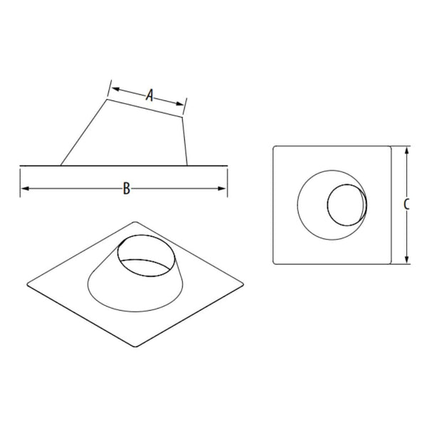 DuraVent PolyPro 8" Adjustable Roof Flashing Double-Wall Venting System