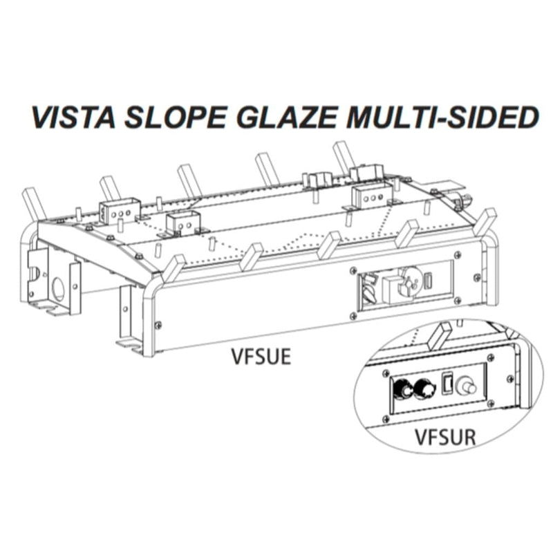 Empire | 18"/24"/30" Vista Multi-Sided Gas Burner with Intermittent Pilot Valve (Burner Only)