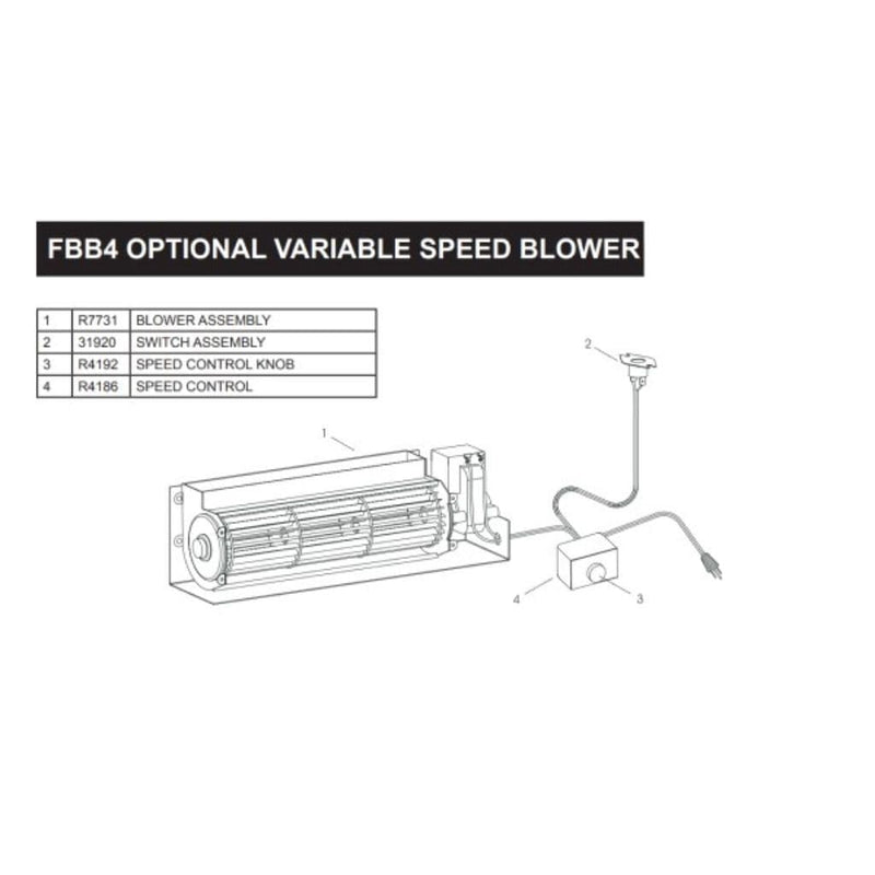 Empire | FBB4 Variable-Speed Fireplace Blower Accessory with Temperature Switch