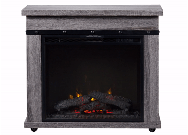 Dimplex Morgan Electric Fireplace Mantel,Charcoal Oak, with log firebox