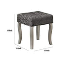 Wooden Vanity Set With Flip Top Mirror And Glass Insets,Gray And Cream