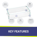 American Fire Glass Rectangular Glass Flame Guard for 18" x 6" Drop-In Fire Pit Pan