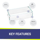 American Fire Glass Rectangular Glass Flame Guard for 24" x 8" Drop-In Fire Pit Pan