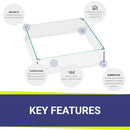 American Fire Glass Square Glass Flame Guard for 18" Square Drop-In Fire Pit Pan